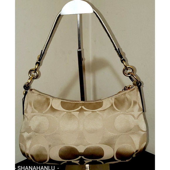 Coach Poppy Signature C Khaki/Gold Baguette - Picture 2 of 8